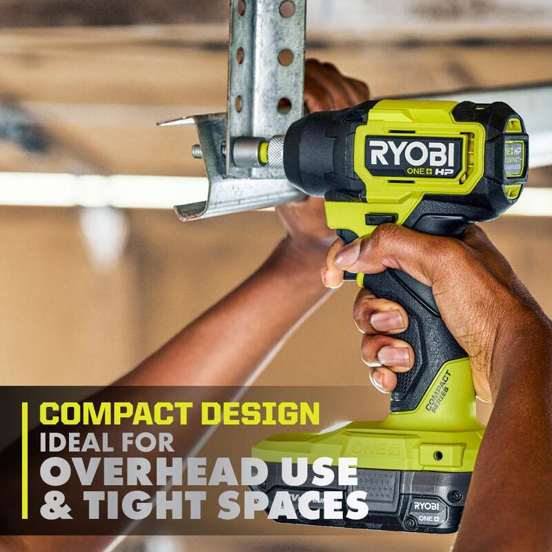 RYOBI ONE+ HP 18V Llave de Impacto Inalámbrica Compacta sin Escobillas de 1/4 de Pulgada (Herramienta Únicamente) - PSBID02B