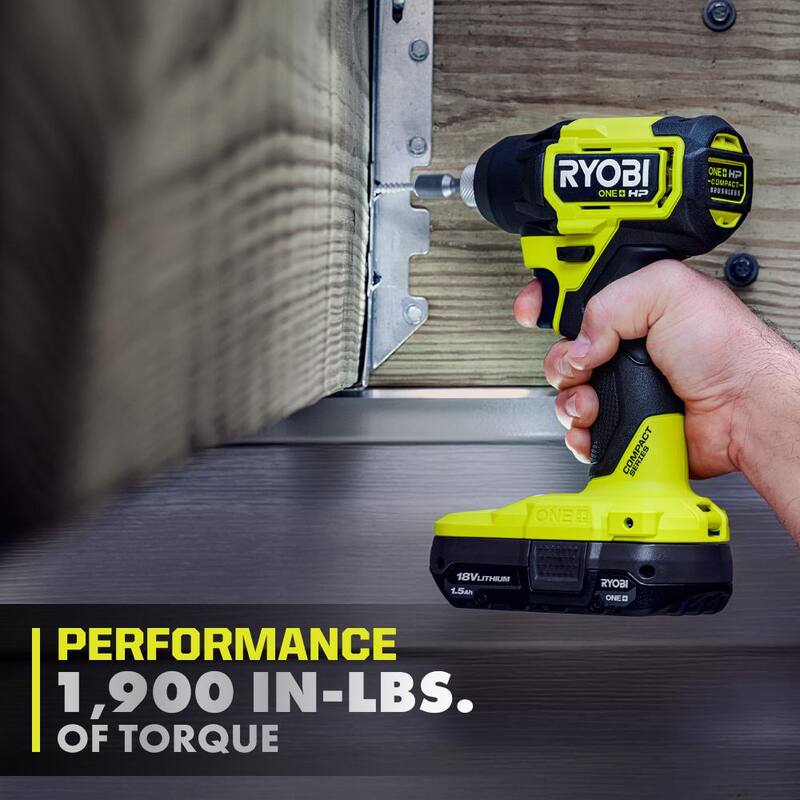 RYOBI ONE+ HP 18V Llave de Impacto Inalámbrica Compacta sin Escobillas de 1/4 de Pulgada (Herramienta Únicamente) - PSBID02B