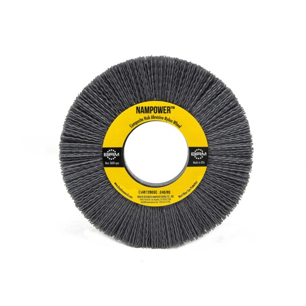 Nampower Brush CW61280SC NAMPOWER Abrasive Wheel Brush, 6" Diameter, 80SC, 2" Arbor Hole, 1.5" Trim Length - CW61280SC