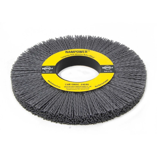 Nampower Brush CW61280SC NAMPOWER Abrasive Wheel Brush, 6" Diameter, 80SC, 2" Arbor Hole, 1.5" Trim Length - CW61280SC