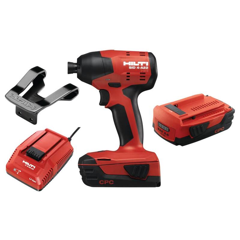 Atornillador de impacto compacto sin escobillas de 1/4 de pulgada con batería de iones de litio de 22 voltios de Hilti y 3 velocidades de engranaje (sin bolsa) - 3554486