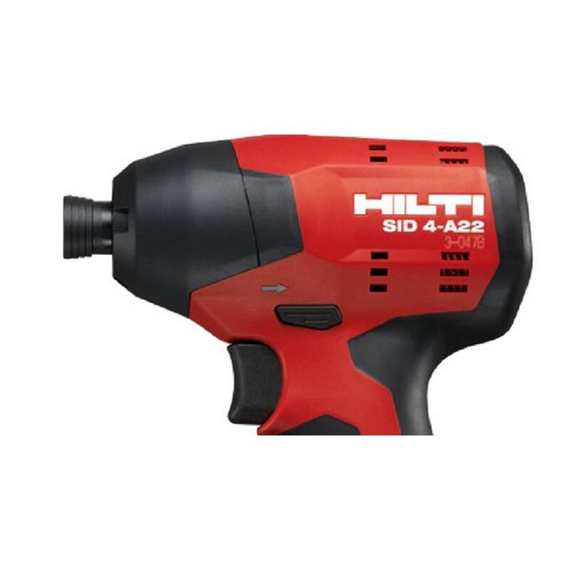 Atornillador de Impacto Inalámbrico Hilti de 1/4 de Pulgada con Batería de Iones de Litio de 22 Voltios y Cepillado sin Escobillas SID 4 con 3 velocidades y Estuche - 3554483.