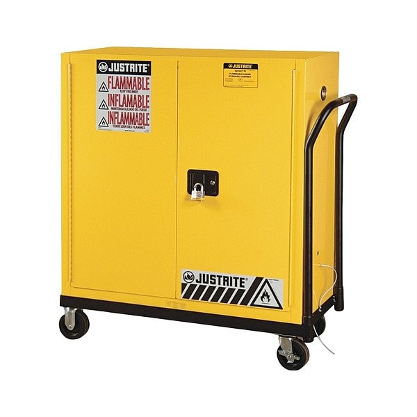 Justrite Cabinet Rolling Cart, Steel, 43-1/4 In. W - 84001