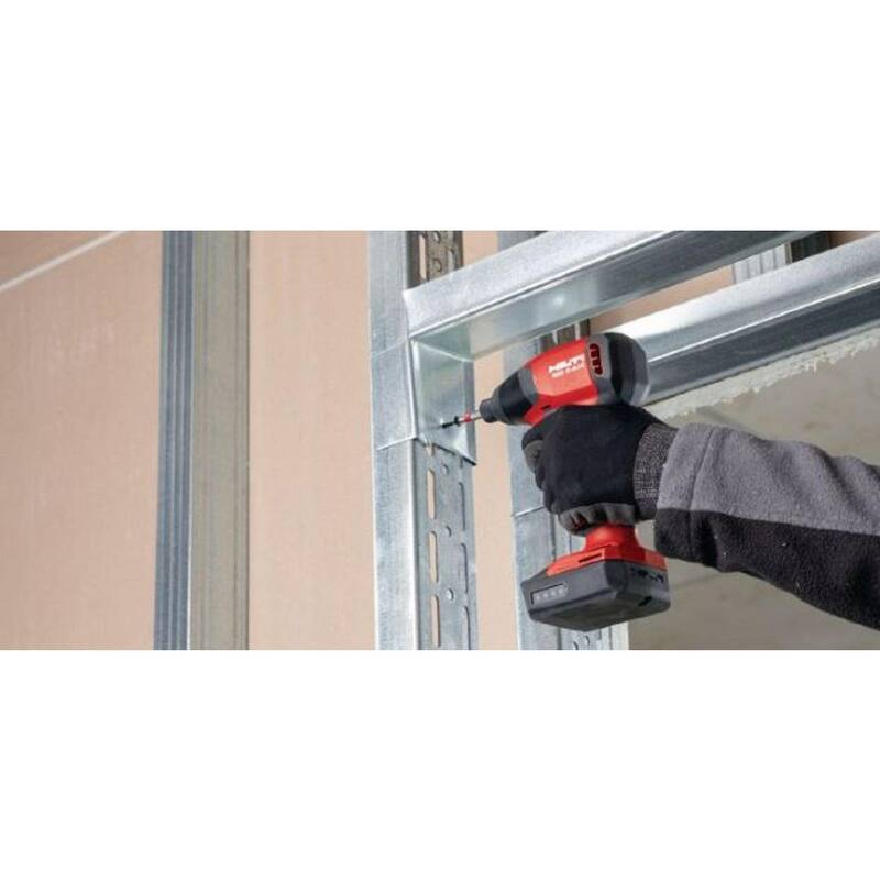 Desatornillador de impacto Hilti inalámbrico sin escobillas de 12 voltios con chuck hexagonal de 1/4 de pulgada - 2200201