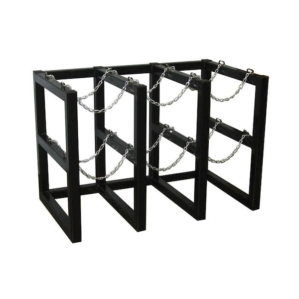Justrite Cylinder Tube Rack, 3 Wide x 2 Deep, 44"W x 26"D x 30"H, 6 Cylinder Cap. - 35128