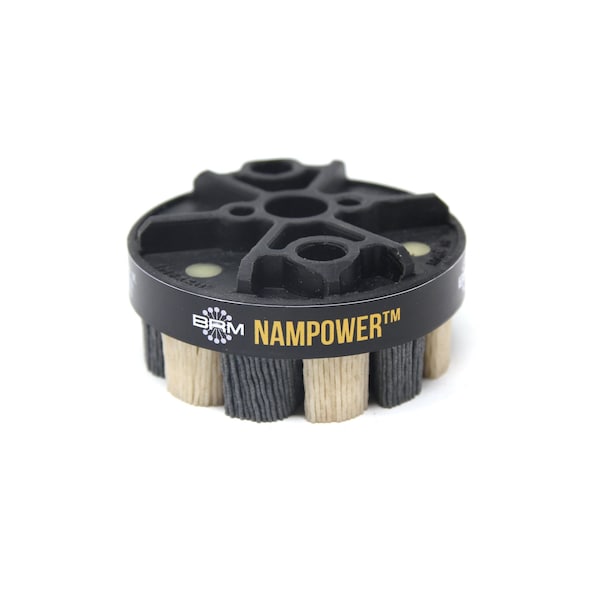 Nampower Brush NAMPOWER ADT8018120 Abrasive Disc Brush, Turbine Style, 80mm Diameter, 18mm Trim, 120 Grit - ADT8018120