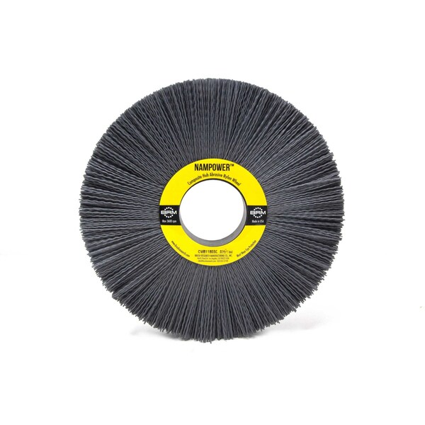 Nampower Brush CW81180SC NAMPOWER Abrasive Wheel Brush, 8" Diameter, 80SC, 2" Arbor Hole, 2.5" Trim Length - CW81180SC