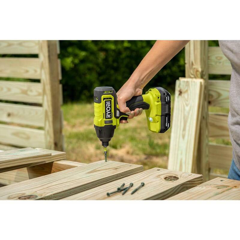 RYOBI ONE+ 18V Destornillador de impacto inalámbrico de 1/4 de pulgada con batería de iones de litio de alto rendimiento de 2.0 Ah - PCL235B-PBP003