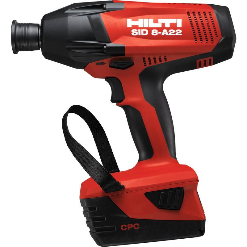 Kit de Conductor de Impacto Inalámbrico Hilti 22-Volt SID 8 de Iones de Litio de 7/16 pulgadas, con Dos Baterías de 4.0 Ah, Cargador y Correa - 3533528