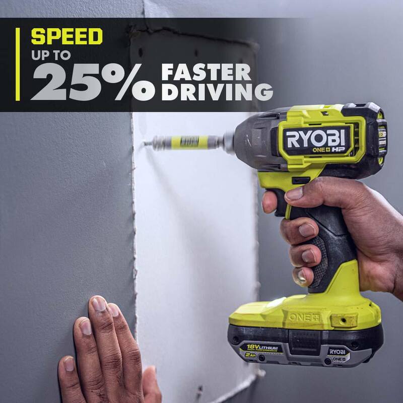 RYOBI ONE+ HP 18V Brushless Inalámbrico de 1/4 de pulgada Destornillador de impacto con batería de 2.0 Ah GRATIS (paquete de 2) - PBLID01B-PBP2006