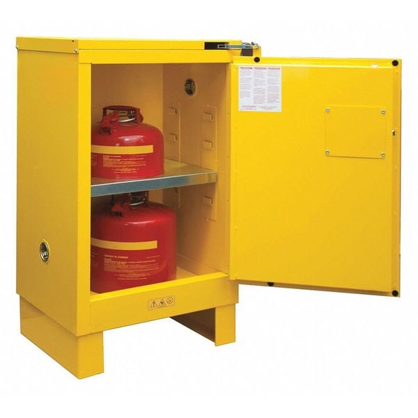 Durham Mfg Flammables Safety Cabinet, 12 gal, 1 Shelves, Steel, 23 in W x 42 1/2 in H x 18 in D, Yellow - 1012SL-50
