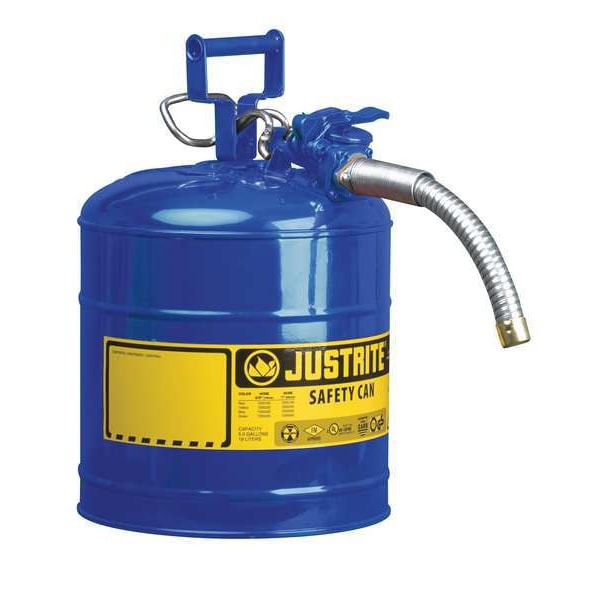 Justrite Safety Can, Steel, 5 gal, Green, 11 3/4 in Dia., Oil - 7250430