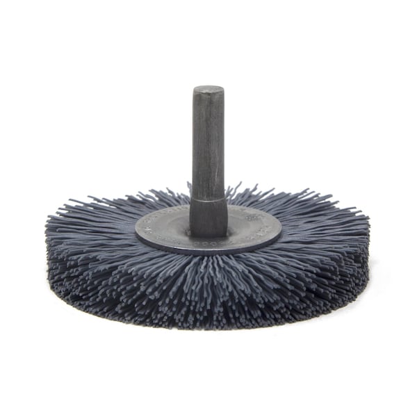 Brush Research Manufacturing BMC20AY500SC 2" Mandrel Mounted Wheel, 500 Grit Silicon Carbide, .250" Shank Dia., .500" Trim - BMC20AY500SC
