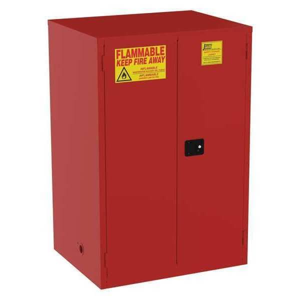 Jamco Flammables Safety Cabinet, 120 gal, 5 Shelves, Steel, 43 in W x 65 in H x 34 in D, Red - BP120RP