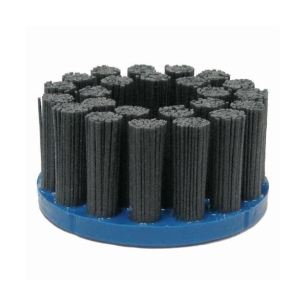 Nylox Disc Brush, Crimped Composite Back Rectangle Straight, 4 in Brush Dia, 7/8 in Center Hole, Silicon C - 85824