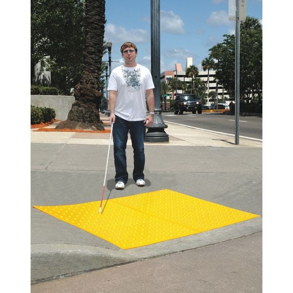 Ultratech Retrofit ADA Warning Pad Urethane Yellow, 2 ft W x 3 ft L, 3/8 in Thick - 753