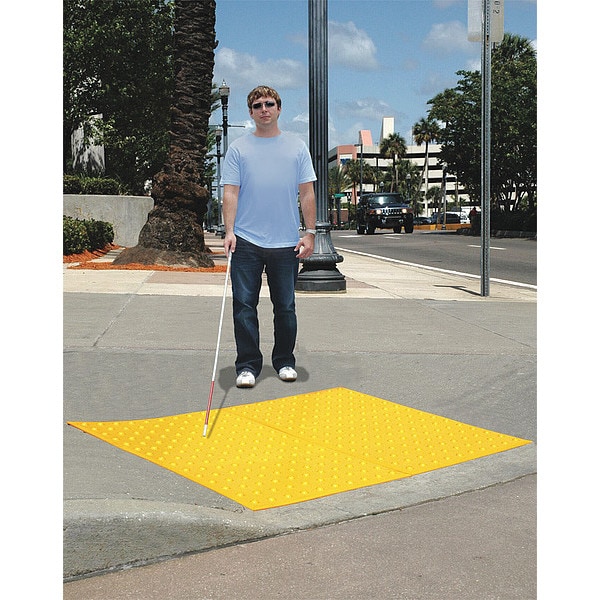 Ultratech Retrofit ADA Warning Pad Urethane Yellow, 2 ft W x 4 ft L, 3/8 in Thick - 0751