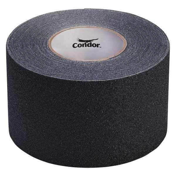 Condor Anti-Slip Tape Silicone Carbide 80 Grit Size, Black, 4" W x 60 ft. L, 41 mil Thick - GRAN5014