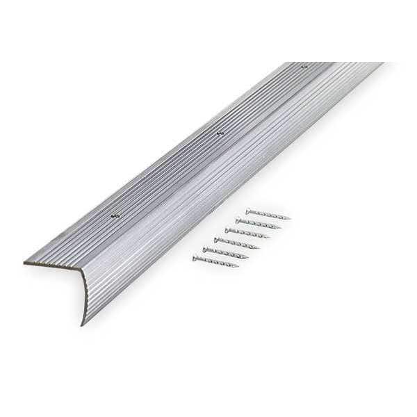 Zoro Select Stair Edging Aluminum Silver, 36 in W x 1/16 in Thick - 2RRW3
