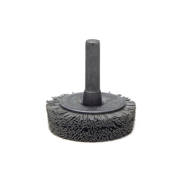 Brush Research Manufacturing BMF16AY500AO 1.75" Mandrel Mounted Wheel, 500 Grit Aluminum Oxide, .250" Shank Dia., .375" Trim - BMF16AY500AO