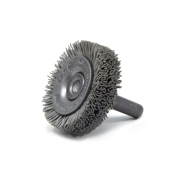 Brush Research Manufacturing BMF16AY500AO 1.75" Mandrel Mounted Wheel, 500 Grit Aluminum Oxide, .250" Shank Dia., .375" Trim - BMF16AY500AO