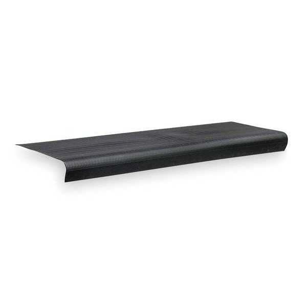Zoro Select Stair Tread Cover Vinyl Black, 24 in W x 1/8 in Thick - 2RRX6