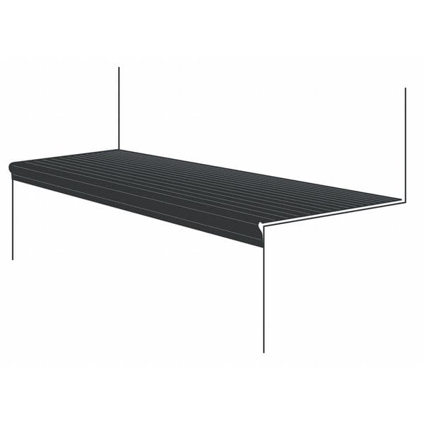 Zoro Select Stair Tread Cover Vinyl Black, 24 in W x 1/8 in Thick - 2RRX6