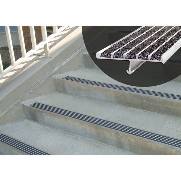 Wooster Products Stair Nosing Extruded Aluminum Black, 48 in W x 1/4" Thick - 231BF-4