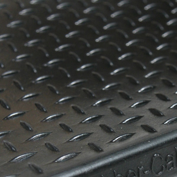 Rubber-Cal "Diamond-Plate" Non-Slip Rubber Tread Stair Mats (6 Pack), Black - 10-104-010-6PK