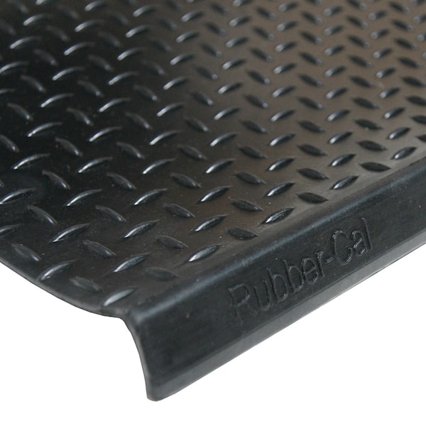Rubber-Cal "Diamond-Plate" Non-Slip Rubber Tread Stair Mats (6 Pack), Black - 10-104-010-6PK