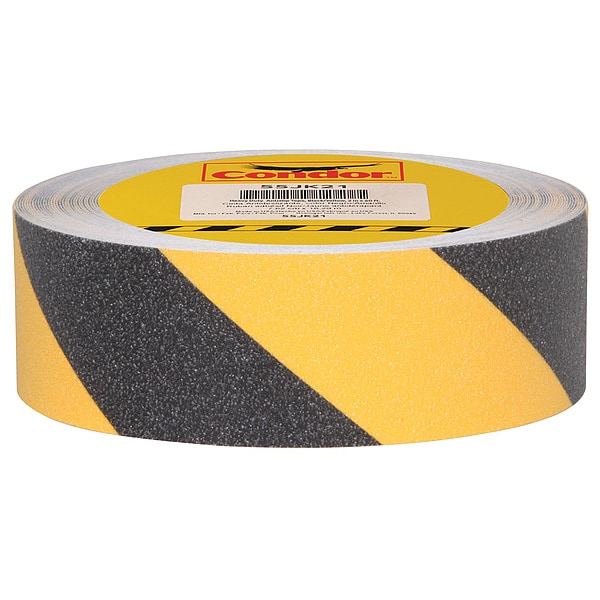 Condor Anti-Slip Tape 46 Grit Size, 2 in W x 60 ft L, 0.03 in Thick - GRAN15292