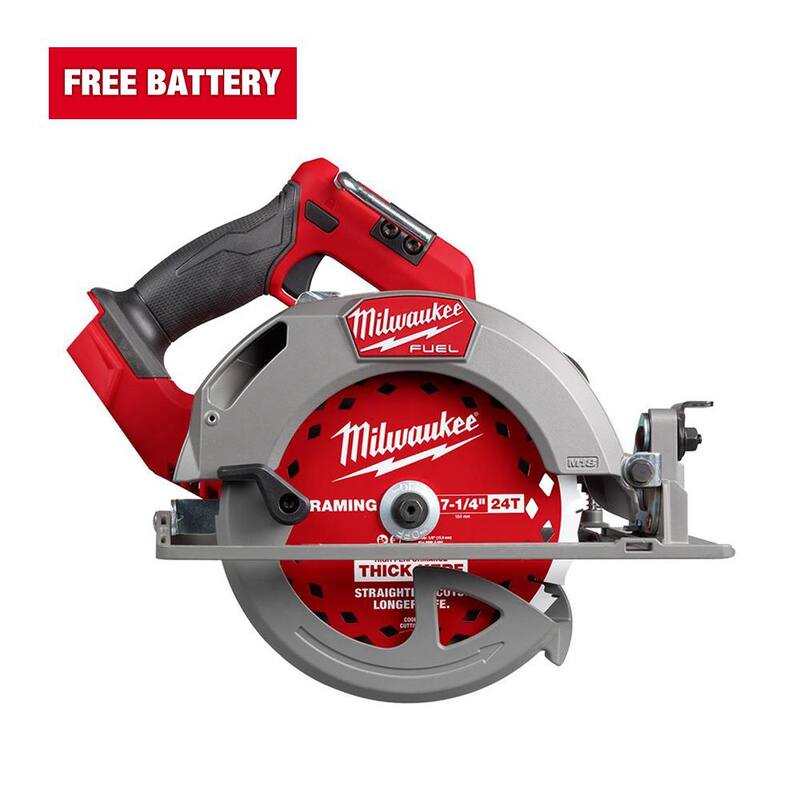 Si_MX: Sierra circular inalámbrica sin escobillas Milwaukee M18 FUEL de 18 V con batería de ion de litio de 7-1/4 pulgadas (herramienta solamente) - 2834-20