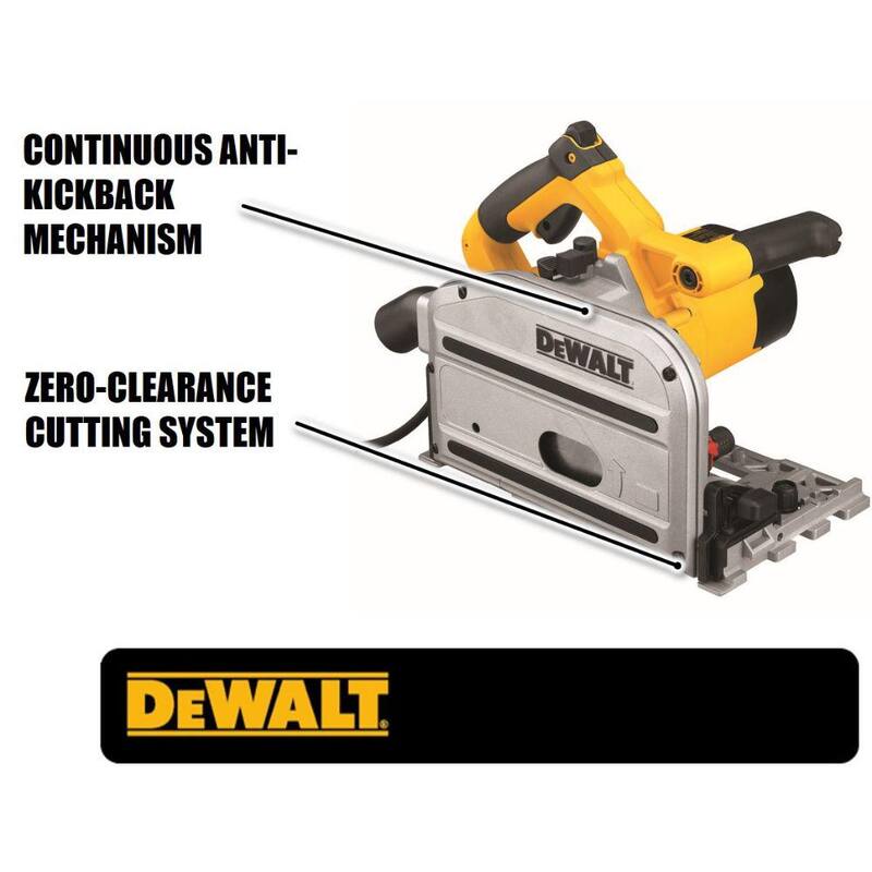 Kit de sierra de riel DEWALT de 12 amperes con cable de 6-1/2 pulgadas (165 mm) - DWS520K