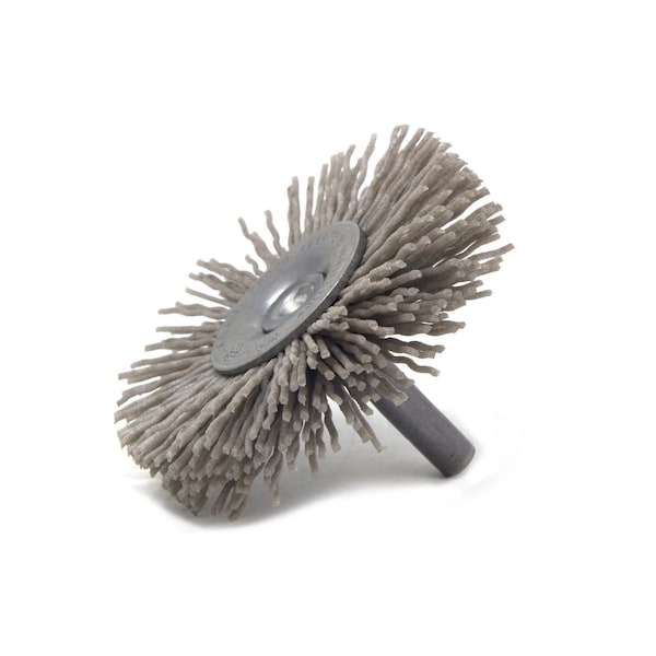 Brush Research Manufacturing BMC20AY180AO 2" Mandrel Mounted Wheel, 180 Grit Aluminum Oxide, .250" Shank Dia., .500" Trim - BMC20AY180AO