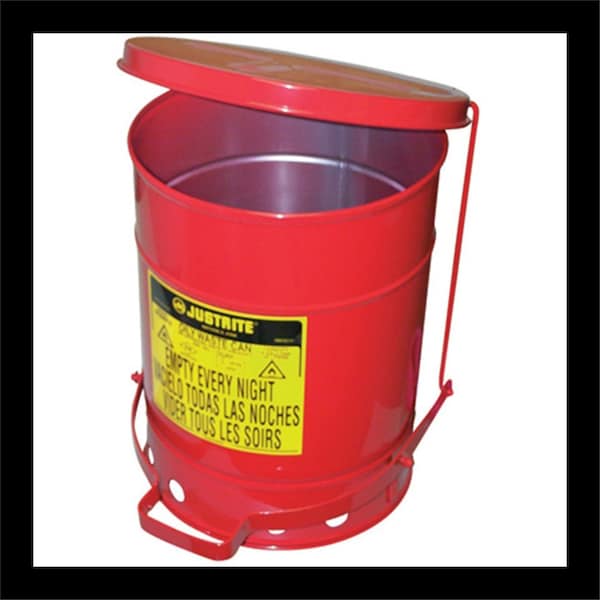Justrite Justrite 6 gal. Galvanized Steel Oily Waste Safety Can with Foot Lever - 9100