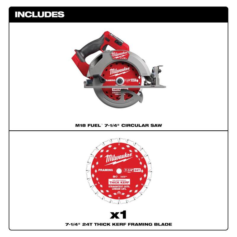 Si_SiMilwaukee M18 FUEL 18V Lithium-Ion Brushless Inalámbrica Sierra Circular de 7-1/4 pulgadas con Sierra de Calar - 2834-20-2737-20