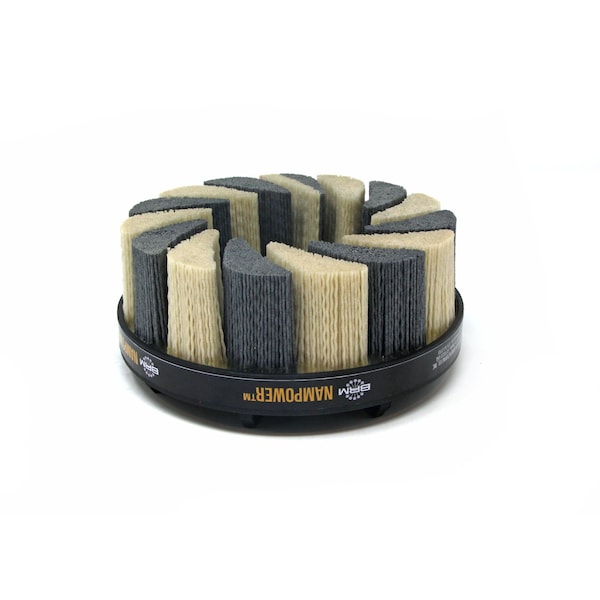 Nampower Brush NAMPOWER ADT15038120 Abrasive Disc Brush, Turbine Style, 150mm Diameter, 38mm Trim, 120 Grit - ADT15038120