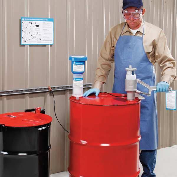 Pig Aerosol Can Recycler, Blue Plastic - DRM1266