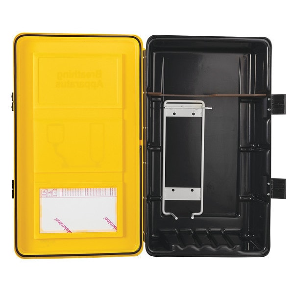 Allegro Industries SCBA Wall Cabinet, Plastic, 20 in W x 32 1/2 in H x 13 in D, Black/Yellow - 4100