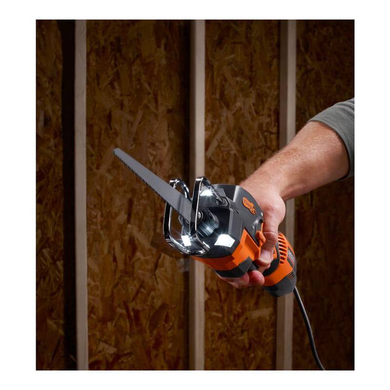 RIDGID Thru Cool 6 Amp Corded Kit de Sierra Recíproca Orbital de Una Mano - R3031