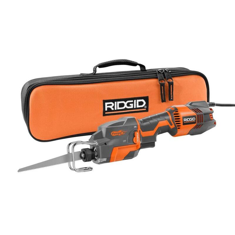 RIDGID Thru Cool 6 Amp Corded Kit de Sierra Recíproca Orbital de Una Mano - R3031
