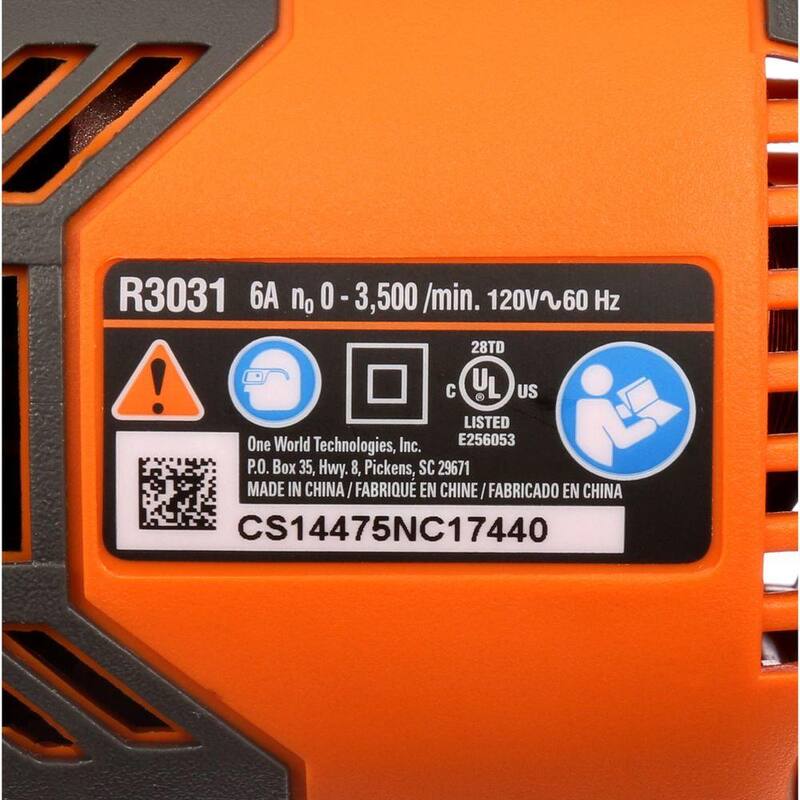 RIDGID Thru Cool 6 Amp Corded Kit de Sierra Recíproca Orbital de Una Mano - R3031
