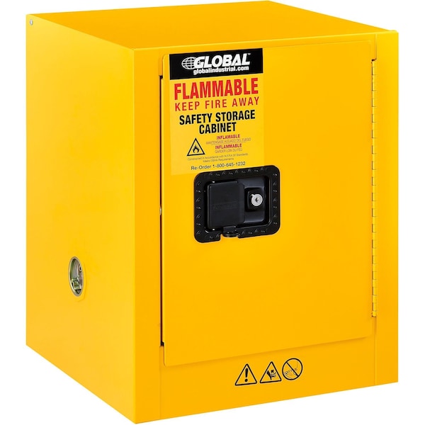 Global Industrial Flammable Cabinet, Manual Close Single Door, 4 Gallon, 17Wx18Dx22H - 298670