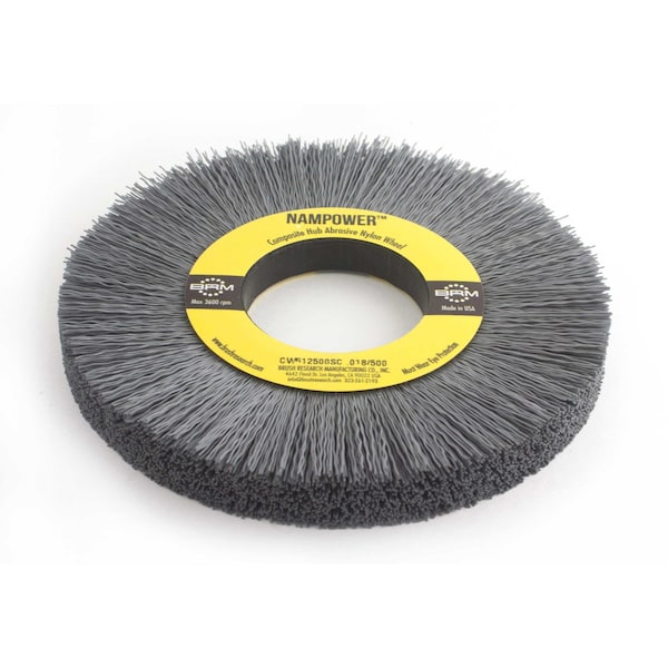 Nampower Brush CW612500SC NAMPOWER Abrasive Wheel Brush, 6" Diameter, 500SC, 2" Arbor Hole, 1.5" Trim Length - CW612500SC
