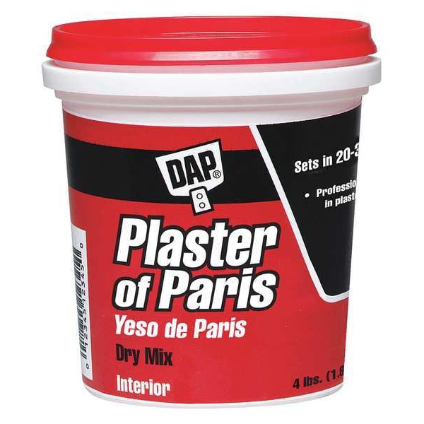 Dap Plaster of Paris, 4 lb, Tub, White, Plaster of Paris - 10308