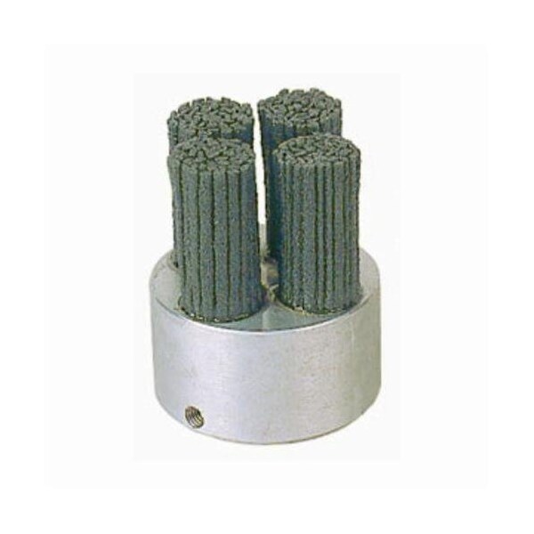 Nylox Disc Brush, Crimped Miniature Rectangle Straight Tufted, 1-3/4 in Brush Dia, 5/8 in Center Hole, Sil - 85752