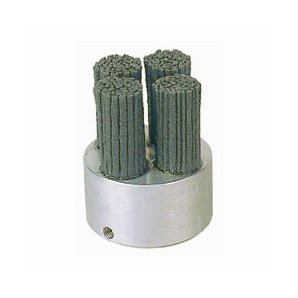 Nylox Disc Brush, Crimped Miniature Rectangle Straight Tufted, 1-3/4 in Brush Dia, 5/8 in Center Hole, Sil - 85752