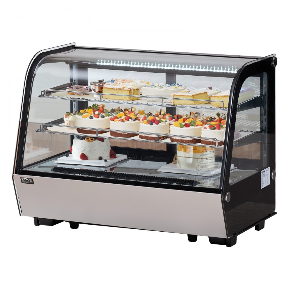 VEVOR Refrigerated Display Case Bakery Display Fridge Case 5 cu ft/146L 2-Tier - DGZSJTMHX5CFLW41TV1