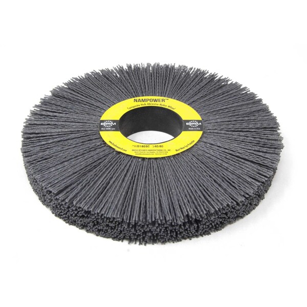 Nampower Brush CW8180SC NAMPOWER Abrasive Wheel Brush, 8" Diameter, 80SC, 2" Arbor Hole, 2.5" Trim Length - CW8180SC