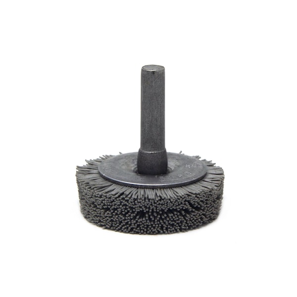 Brush Research Manufacturing BMF14AY500AO 1.5" Mandrel Mounted Wheel, 500 Grit Aluminum Oxide, .250" Shank Dia., .250" Trim - BMF14AY500AO